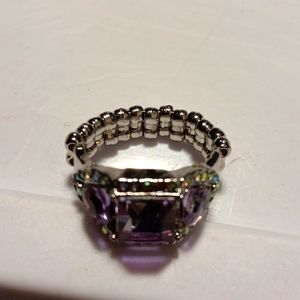 Silver color Ring with soft elastic band